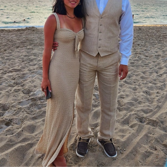 Texture Split Knotted Knit Maxi Dress - Picture 2 of 3